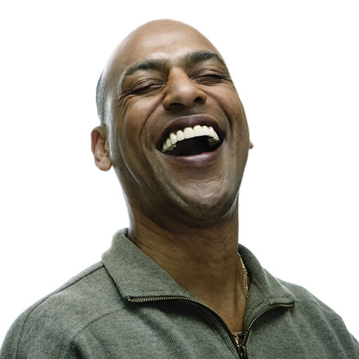 Happy, laughing Mature African American Male
